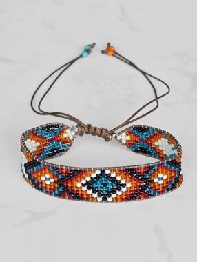 Handmade Beaded Boho Bracelet | Miyuki Boheme Y2K Jewelry Gaia Orange